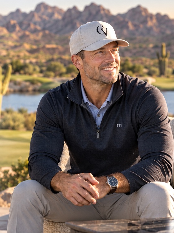 Cameron Vale in a casual Arizona golf setting