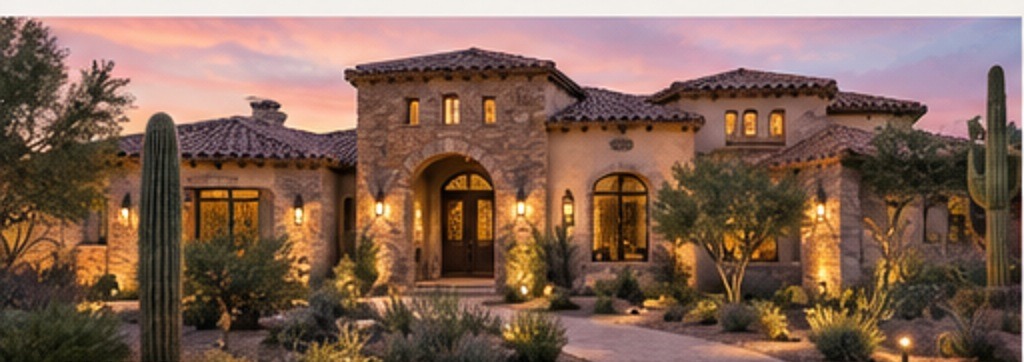 Luxury Scottsdale desert estate at sunset